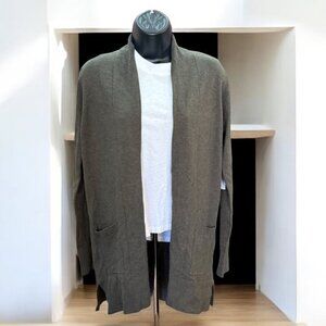 Stitch Fix Pink Clover Olive Green Pocket Open Front Cardigan Size S